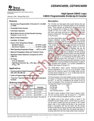 CD74HC4059E datasheet  